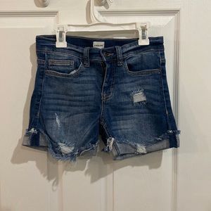 mid rise jean shorts